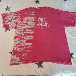 Moon Dancer Vineyards "Get Wild, Drink Naked Chardonnay" Pink Tie Dye T-Shirt XL